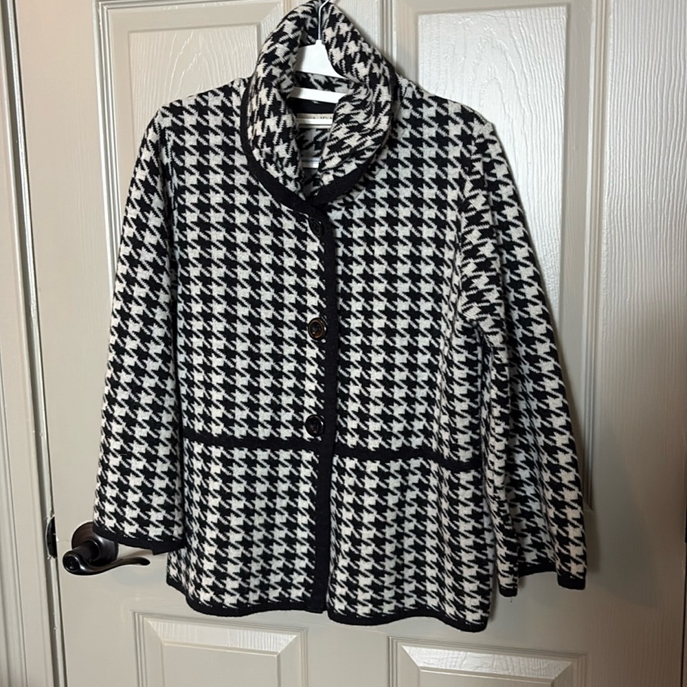 Women’s A.IDA Houndstooth sweater Made in Italy EUC Sz L